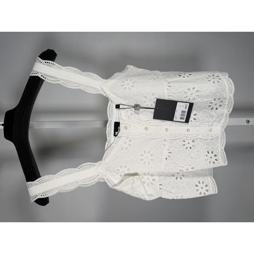 The Kooples Floral Embroidered Peplum Top US Medium / FR 2 NWT $185 - Picture 2 of 7
